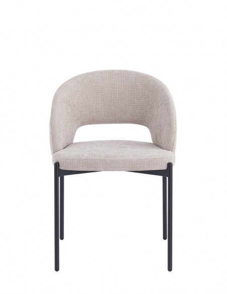 Silla de diseño EMY de tejido y metal negro