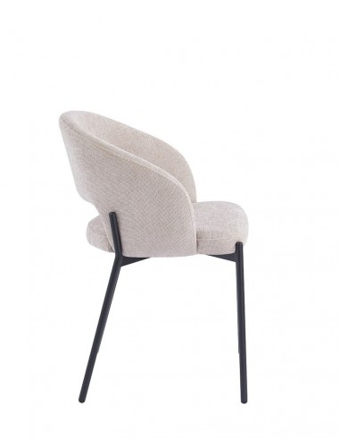 Silla de diseño EMY de tejido y metal negro