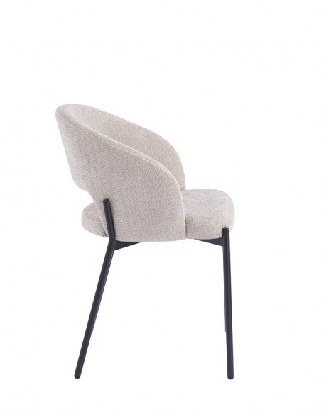 Cadeira design EMY em tecido e metal preto