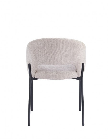 Silla de diseño EMY de tejido y metal negro