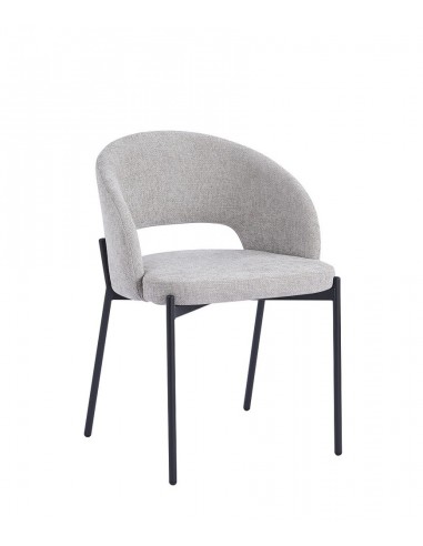 Silla de diseño EMY de tejido y metal negro