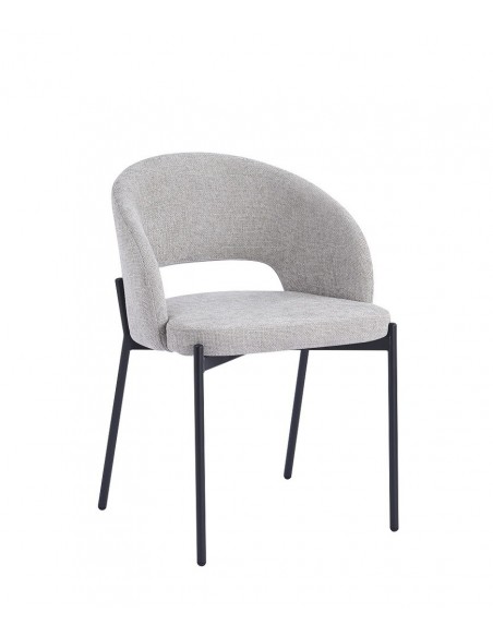 Silla de diseño EMY de tejido y metal negro