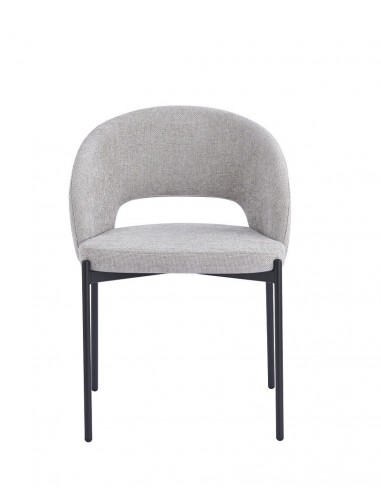 Silla de diseño EMY de tejido y metal negro
