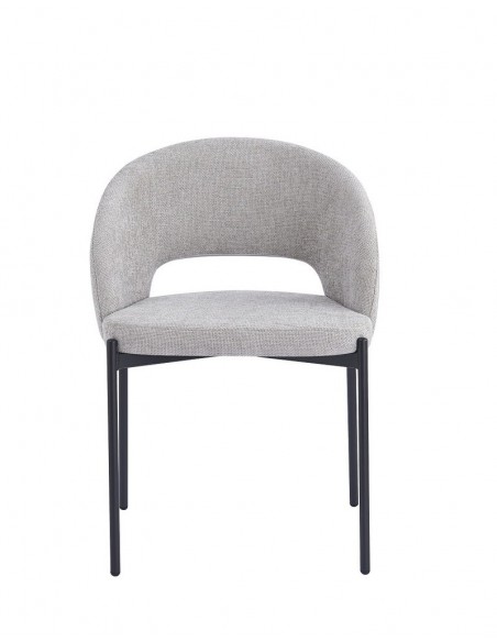 Silla de diseño EMY de tejido y metal negro