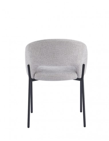Silla de diseño EMY de tejido y metal negro