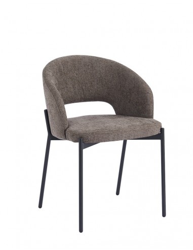 Silla de diseño EMY de tejido y metal negro