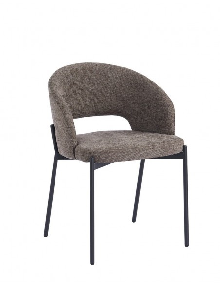 Silla de diseño EMY de tejido y metal negro