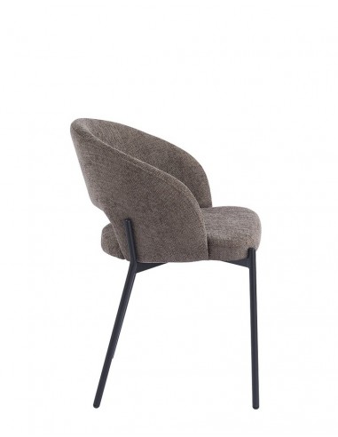 Silla de diseño EMY de tejido y metal negro