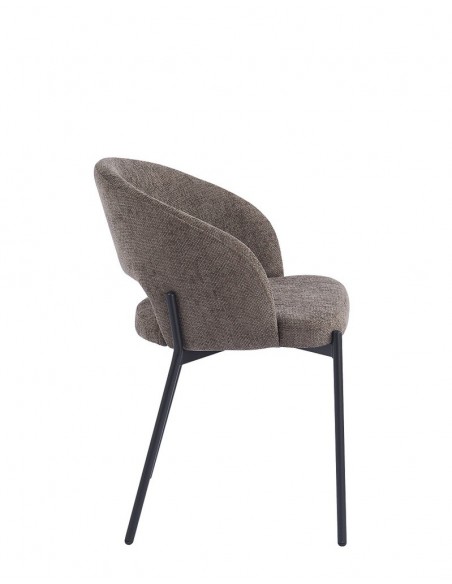 Silla de diseño EMY de tejido y metal negro