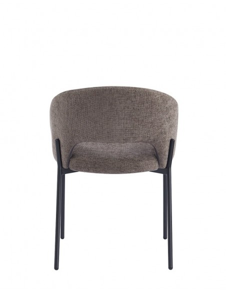 Silla de diseño EMY de tejido y metal negro