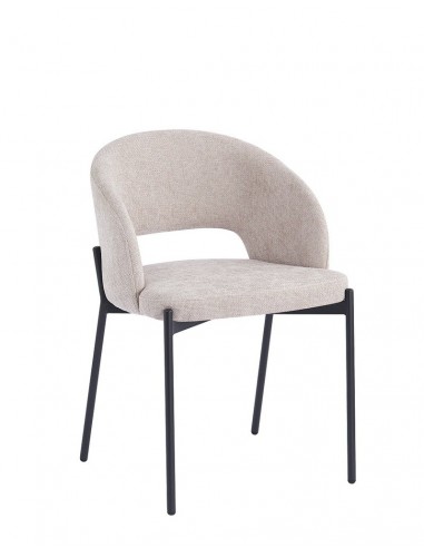 Silla de diseño EMY de tejido y metal negro