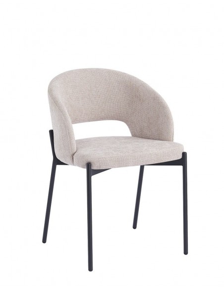 Silla de diseño EMY de tejido y metal negro