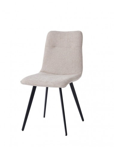 Silla MARA de tejido y patas de metal con acabado negro