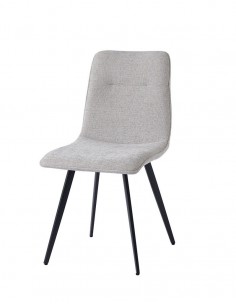 Silla MARA de tejido y patas de metal con acabado negro