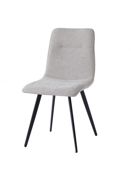 Silla MARA de tejido y patas de metal con acabado negro