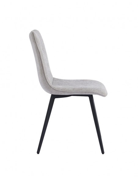 Silla MARA de tejido y patas de metal con acabado negro