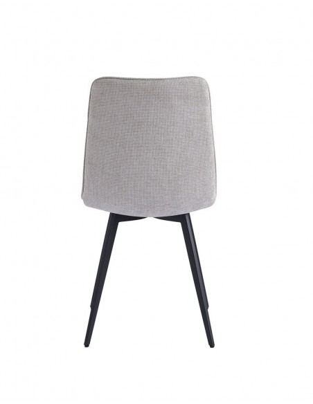 Silla MARA de tejido y patas de metal con acabado negro