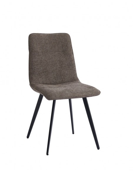 Silla MARA de tejido y patas de metal con acabado negro