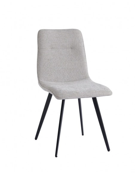 Silla MARA de tejido y patas de metal con acabado negro