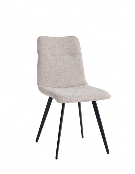 Silla MARA de tejido y patas de metal con acabado negro