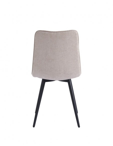 Silla MARA de tejido y patas de metal con acabado negro