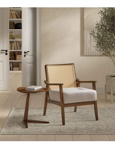 Poltrona colonial Dorian, madeira de nogueira e rattan,... 2