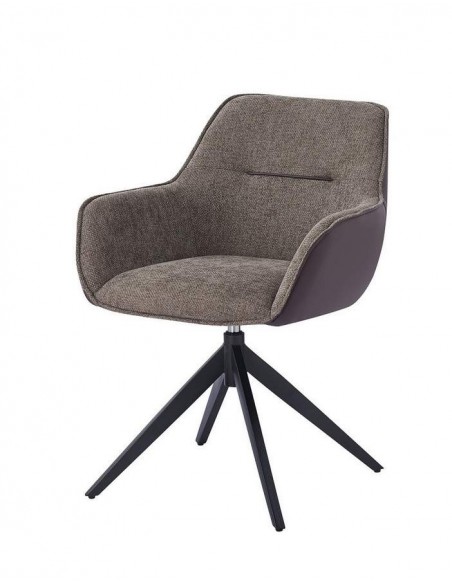 Silla giratoria DALKA combinada en tejido y piel sintética
