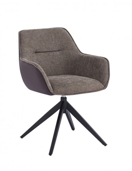Silla giratoria DALKA combinada en tejido y piel sintética