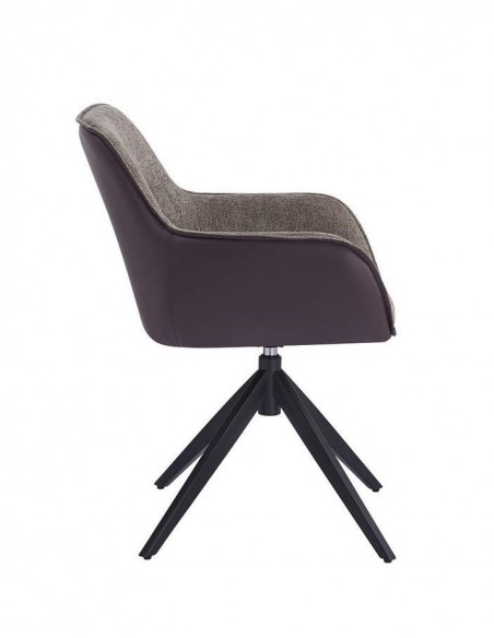 Silla giratoria DALKA combinada en tejido y piel sintética