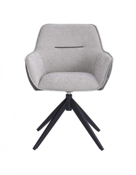 Silla giratoria DALKA combinada en tejido y piel sintética