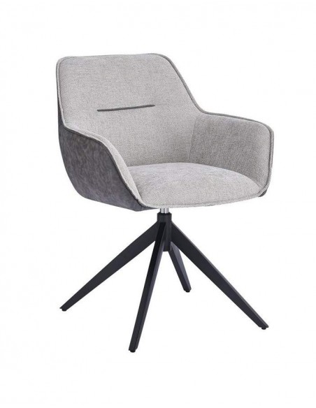Cadeira giratória DALKA combinada em tecido e couro sintético