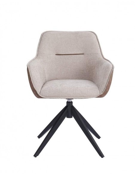 Cadeira giratória DALKA combinada em tecido e couro sintético