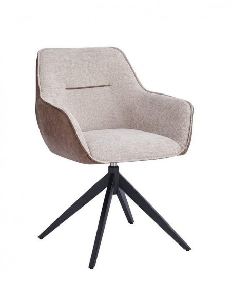 Silla giratoria DALKA combinada en tejido y piel sintética