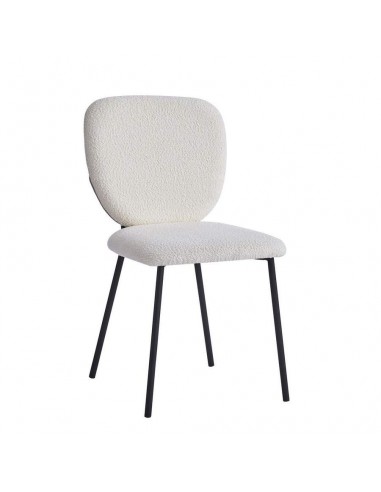 Silla BELINDA de borreguito blanco y patas de...