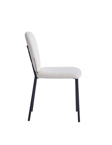 Silla BELINDA de borreguito blanco y patas de...