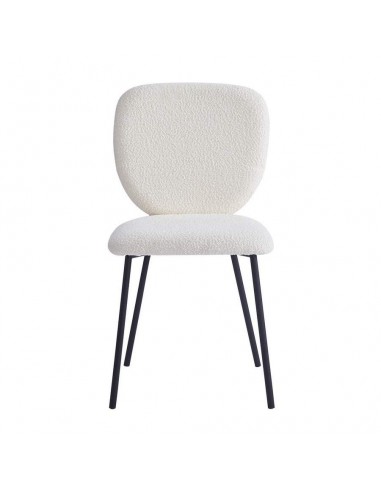 Silla BELINDA de borreguito blanco y patas de...