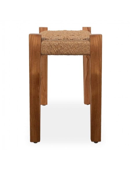 Banco rústico ZADEN 50 x 30, madera maciza natural y cuerda