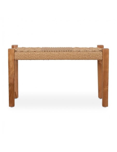 Banco rústico ZADEN 50 x 30, madera maciza natural y cuerda