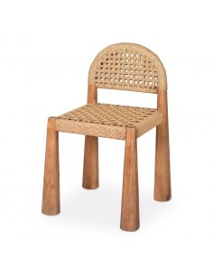 Silla rústica ZADEN, madera natural, asiento y respaldo...