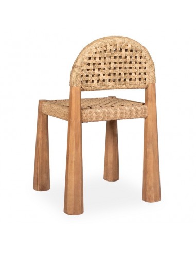 Silla rústica ZADEN, madera natural, asiento y...