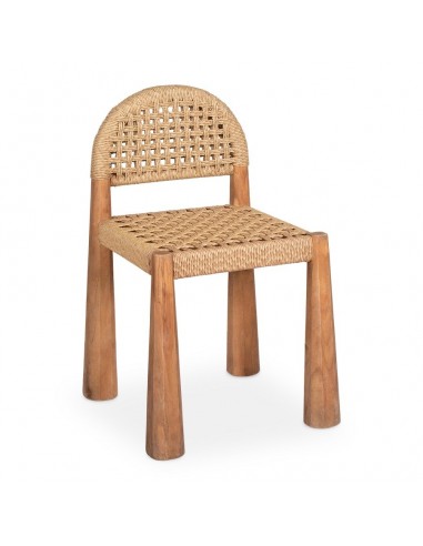 Silla rústica ZADEN, madera natural, asiento y...