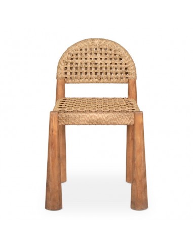 Silla rústica ZADEN, madera natural, asiento y...