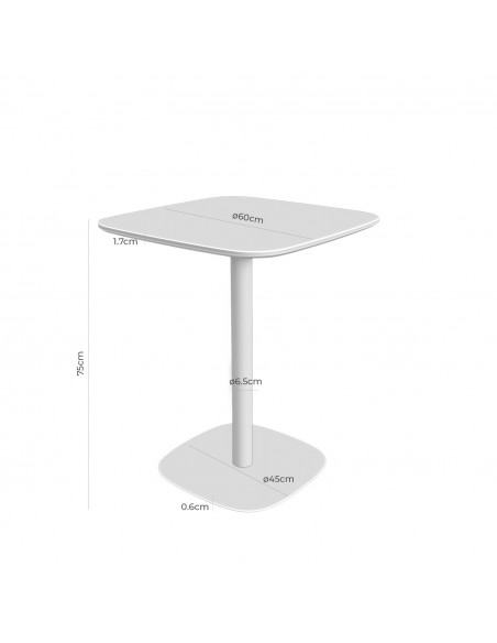 Mesa de cozinha quadrada MICAL 60 x 60, lacada branco