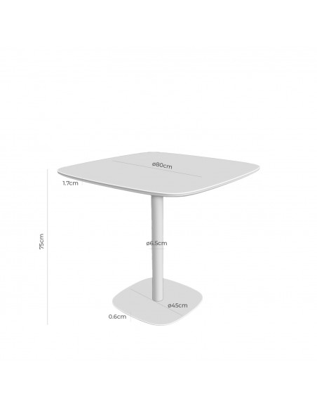 Mesa de cozinha quadrada MICAL 80 x 80, lacada preta