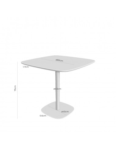 Mesa de cozinha quadrada MICAL 80 x 80, lacada...