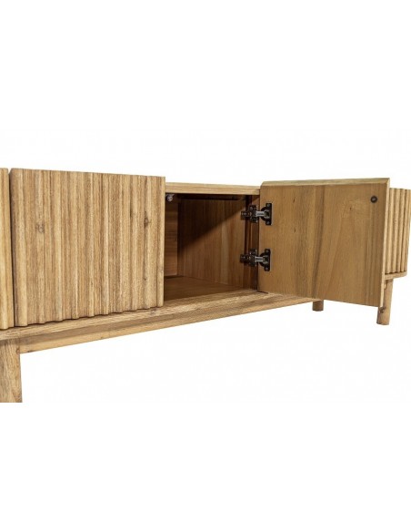 Mueble round de TV CORFU 160 x 80, 6 puertas, madera chapada en roble