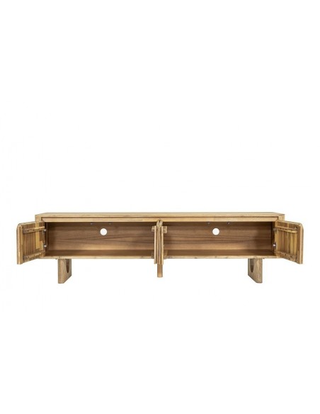 Mueble de TV rústico KINGA 200 x 55, 4 puertas, madera maciza