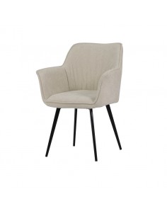 Silla con brazos MAYNA en tela y patas de acero negro