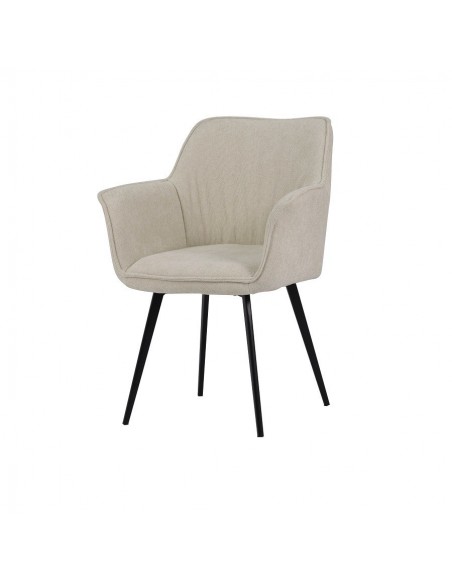 Silla con brazos MAYNA en tela y patas de acero negro