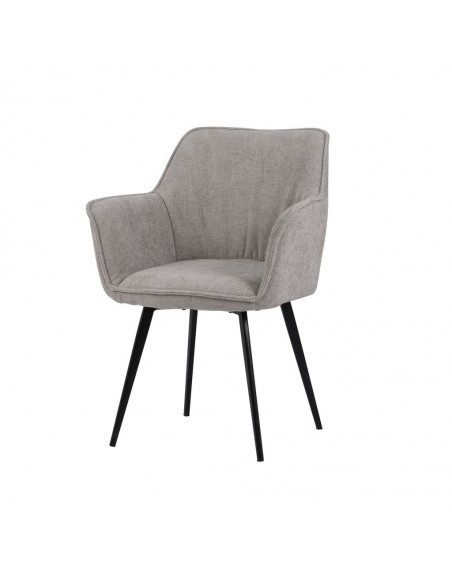 Silla con brazos MAYNA en tela y patas de acero negro